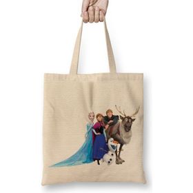 Baskı Dükkanı Elsa Kristoff Anna Olaf Film Frozen Bez Çanta