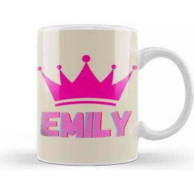 Baskı Dükkanı Emily Name Personalized Custom Vintage Retro Rainbow Style Design Gift Baby Gift For Her Kupa