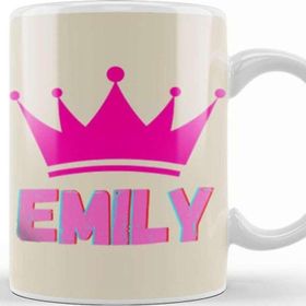 Baskı Dükkanı Emily Name Personalized Custom Vintage Retro Rainbow Style Design Gift Baby Gift For Her Kupa