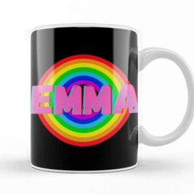 Baskı Dükkanı Emma Name Personalized Custom Vintage Retro Rainbow Style Design Gift Baby Gift For Her Kupa