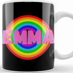 Baskı Dükkanı Emma Name Personalized Custom Vintage Retro Rainbow Style Design Gift Baby Gift For Her Kupa