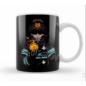 Baskı Dükkanı Enen No Shouboutai The Devil Special Fire Solidier Porselen Beyaz Kupa Bardak