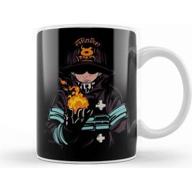 Baskı Dükkanı Enen No Shouboutai The Devil Special Fire Solidier Porselen Beyaz Kupa Bardak