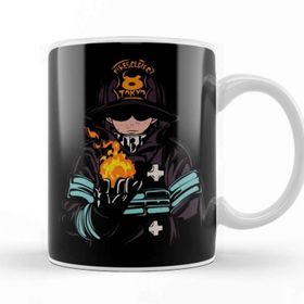 Baskı Dükkanı Enen No Shouboutai The Devil Special Fire Solidier Porselen Beyaz Kupa Bardak