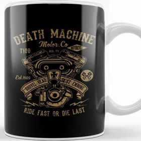Baskı Dükkanı Engine Death Machine Ride Fast Or Die Last Porselen Beyaz Kupa Bardak
