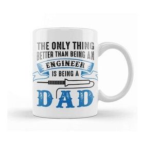 Baskı Dükkanı Engineer Dad Engineer And 01 Porselen Beyaz Kupa Bardak