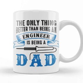 Baskı Dükkanı Engineer Dad Engineer And 01 Porselen Beyaz Kupa Bardak