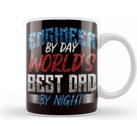 Baskı Dükkanı Engineer Father Papa Dad Daddy Stepdad Husband Father´s Day Porselen Beyaz Kupa Bardak
