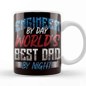 Baskı Dükkanı Engineer Father Papa Dad Daddy Stepdad Husband Father´s Day Porselen Beyaz Kupa Bardak