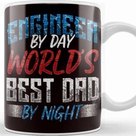 Baskı Dükkanı Engineer Father Papa Dad Daddy Stepdad Husband Father´s Day Porselen Beyaz Kupa Bardak