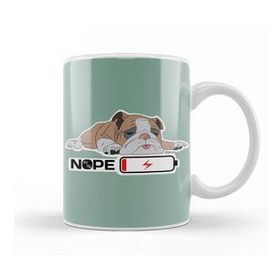 Baskı Dükkanı English Bulldog Lover Snoozing Bulldog Porselen Beyaz Kupa Bardak
