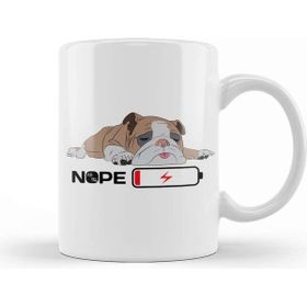 Baskı Dükkanı English Bulldog Lover Snoozing Bulldog Porselen Beyaz Kupa Bardak