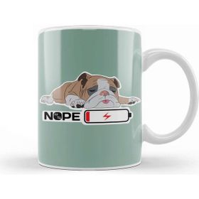 Baskı Dükkanı English Bulldog Lover Snoozing Bulldog Porselen Beyaz Kupa Bardak