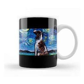 Baskı Dükkanı English Springer Spaniel Starry Night Porselen Beyaz Kupa Bardak
