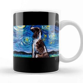 Baskı Dükkanı English Springer Spaniel Starry Night Porselen Beyaz Kupa Bardak