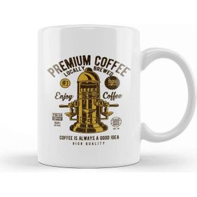 Baskı Dükkanı Enjoy Premium Coffee Espresso Machine Porselen Beyaz Kupa Bardak