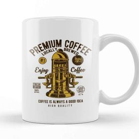 Baskı Dükkanı Enjoy Premium Coffee Espresso Machine Porselen Beyaz Kupa Bardak