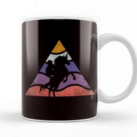 Baskı Dükkanı Equestrian Sport Retro Horse Riding Vintage Cowboy Dressage Porselen Beyaz Kupa Bardak