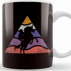 Baskı Dükkanı Equestrian Sport Retro Horse Riding Vintage Cowboy Dressage Porselen Beyaz Kupa Bardak