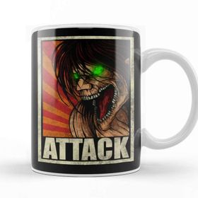 Baskı Dükkanı Eren Jaeger Attack Porselen Beyaz Kupa Bardak