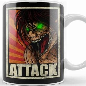 Baskı Dükkanı Eren Jaeger Attack Porselen Beyaz Kupa Bardak