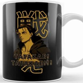Baskı Dükkanı Eren Tatakae Eren Jaeger Porselen Beyaz Kupa Bardak