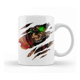 Baskı Dükkanı Eren Titan Attack On Titan Eren Jaeger 01 Porselen Beyaz Kupa Bardak