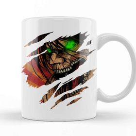 Baskı Dükkanı Eren Titan Attack On Titan Eren Jaeger 01 Porselen Beyaz Kupa Bardak