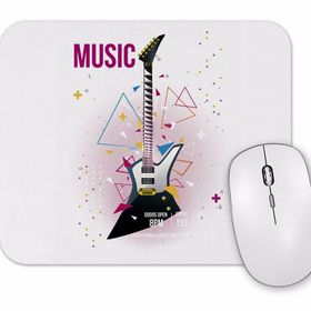 Baskı Dükkanı Estampa Branca Rock in Roll Mouse Pad