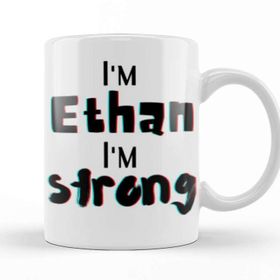 Baskı Dükkanı Ethan Name Personalized Custom Vintage Retro Rainbow Design Gift Baby Gift For Him Kupa