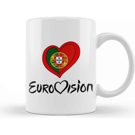 Baskı Dükkanı Eurovision Portugal Heart Kupa