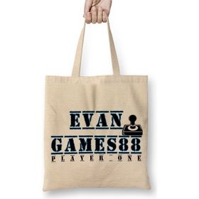 Baskı Dükkanı Evan Games 88 Player One Bez Uzun Saplı Krem Rengi Çanta