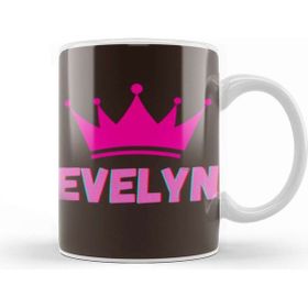 Baskı Dükkanı Evelyn Name Personalized Custom Vintage Retro Rainbow Style Design Gift Baby Gift For Her Kupa