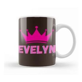 Baskı Dükkanı Evelyn Name Personalized Custom Vintage Retro Rainbow Style Design Gift Baby Gift For Her Kupa