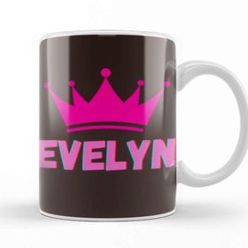 Baskı Dükkanı Evelyn Name Personalized Custom Vintage Retro Rainbow Style Design Gift Baby Gift For Her Kupa