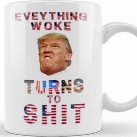 Baskı Dükkanı Everything Woke Turnsto Shit Donald Trump Kupa