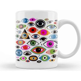 Baskı Dükkanı Evil Eye Rengarenk Meditasyon Kupa