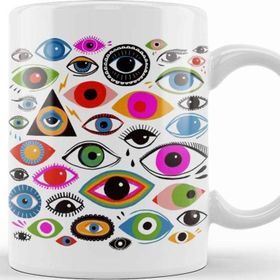 Baskı Dükkanı Evil Eye Rengarenk Meditasyon Kupa