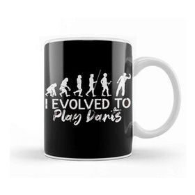 Baskı Dükkanı Evolved To Play Darts Dartist Dart Player Team Throwing Kupa Beyaz