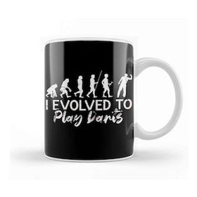 Baskı Dükkanı Evolved To Play Darts Dartist Dart Player Team Throwing Kupa Beyaz