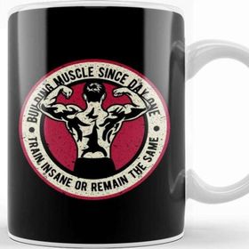 Baskı Dükkanı Exercise Building Muscle Since Day One Porselen Beyaz Kupa Bardak