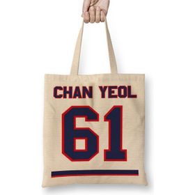 Baskı Dükkanı Exo Chanyeol 61 Bez Uzun Saplı Krem Rengi Çanta