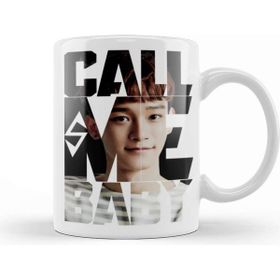 Baskı Dükkanı Exo Chen Call Me Baby Typography Porselen Beyaz Kupa Bardak