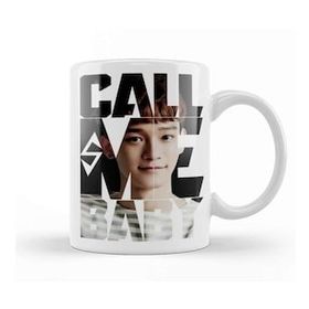 Baskı Dükkanı Exo Chen Call Me Baby Typography Porselen Beyaz Kupa Bardak