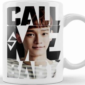 Baskı Dükkanı Exo Chen Call Me Baby Typography Porselen Beyaz Kupa Bardak