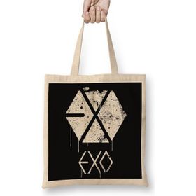 Baskı Dükkanı Exo Grunge Spraypaınt Bez Uzun Saplı Krem Rengi Çanta