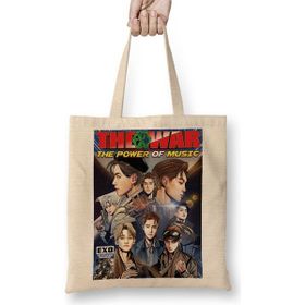 Baskı Dükkanı Exo Power Bez Uzun Saplı Krem Rengi Çanta