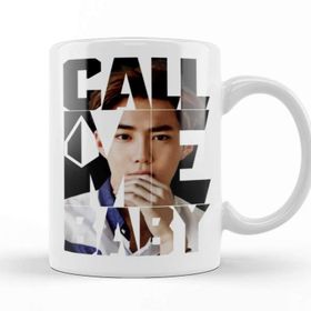 Baskı Dükkanı Exo Suho Call Me Baby Typography Porselen Beyaz Kupa Bardak