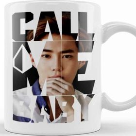 Baskı Dükkanı Exo Suho Call Me Baby Typography Porselen Beyaz Kupa Bardak