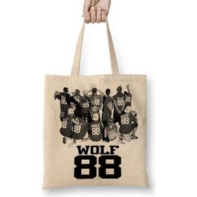 Baskı Dükkanı Exo Wolf 88 Bez Uzun Saplı Krem Rengi Çanta